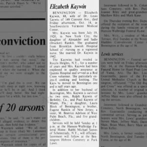Obituary for Elizabeth Kaywin