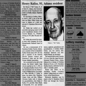 Obituary for Henry J. Pat Kalisz