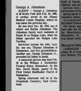 Obituary for George A. Johnstone
